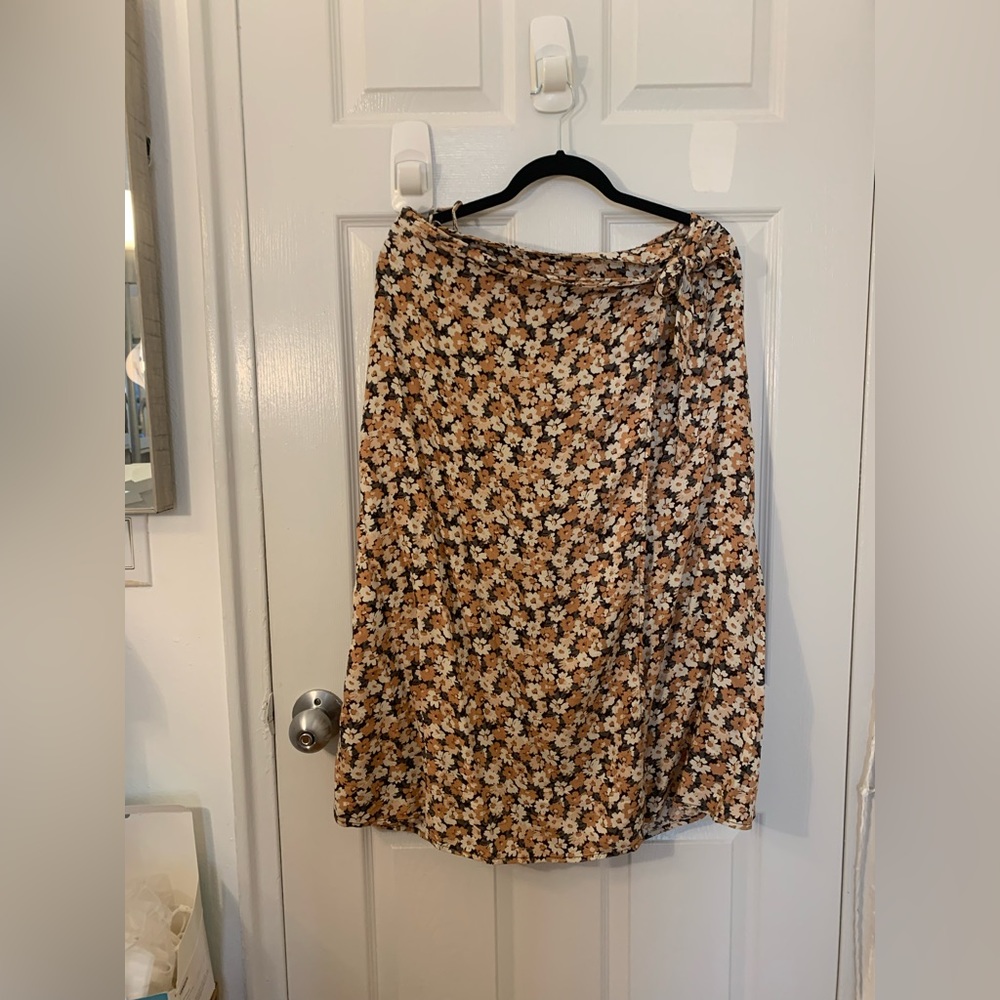 Genuine mid length wrap skirt